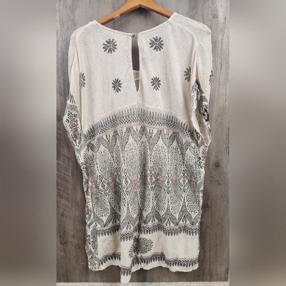 Free People New Romantics Boho Byzantine Dreams Tunic Antique Ivory Size Medium - Picture 10 of 10